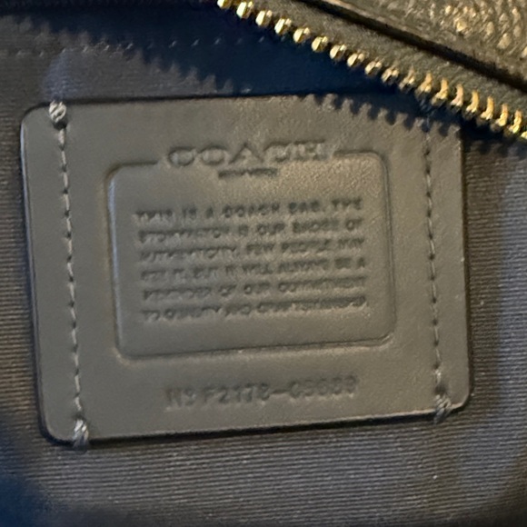 Coach Kleo Carryall Denim Leather Suede Navy Blue Authentic Satchel Handbag - Picture 8 of 13